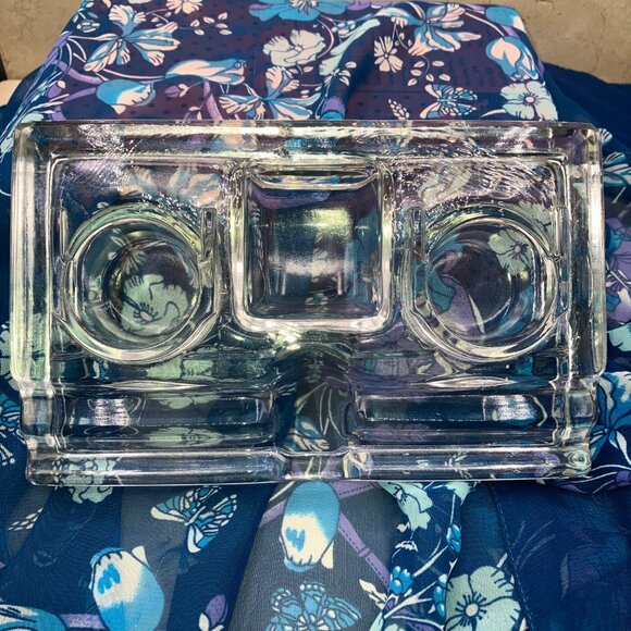 Antique Paragon Glass Inkwell & Pen Holder Manganese Glass Patent June 3, 1913 - Picture 2 of 9